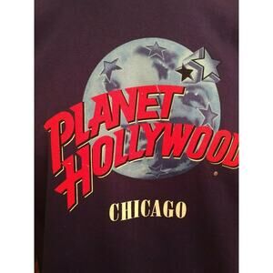 Planet Hollywood Chicago Travel Souvenir T-Shirt Large Blue Stars Earth World L